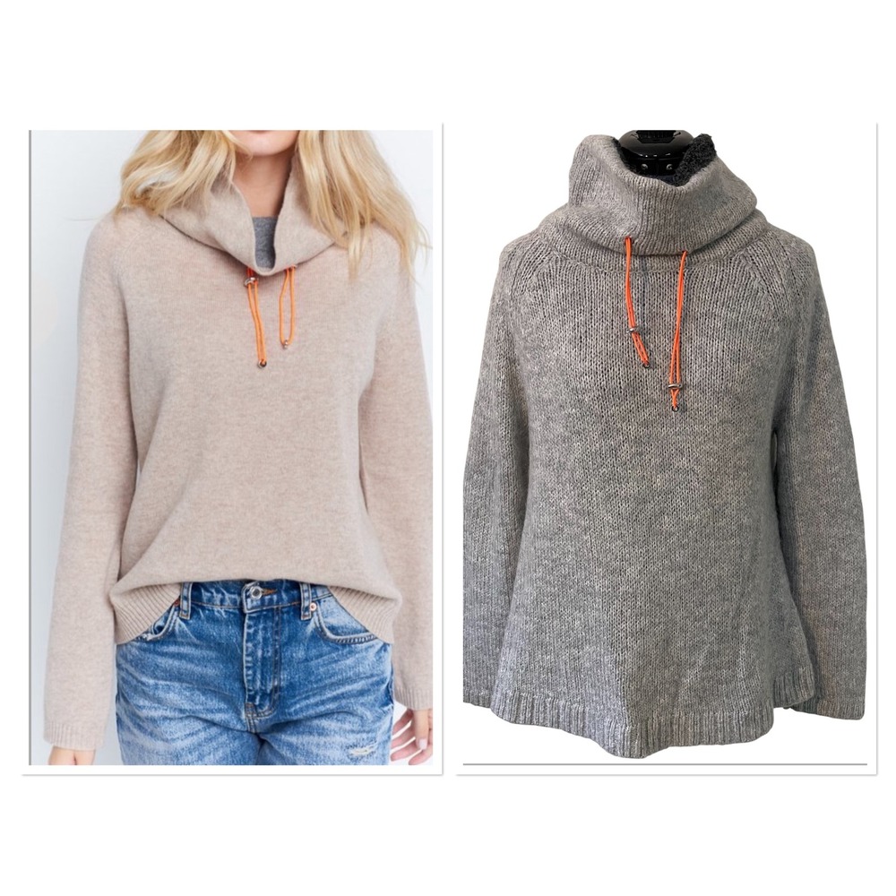 Lisa Todd Gray Mohair‎ Wool Blend Cowl Neck High Energy Sweater Lounge Cozy L